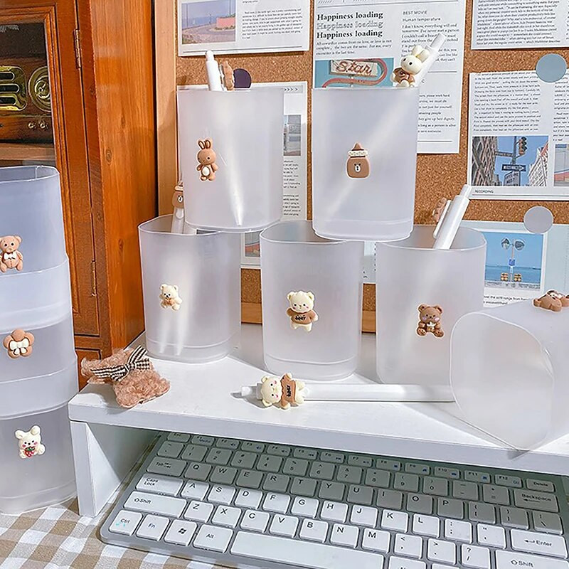 1Pc 2023 Θήκη για στυλό Οργάνωση γραφείου Χαριτωμένα επιστολόχαρτα Σχολικά είδη Αξεσουάρ γραφείου Αξεσουάρ μακιγιάζ Θήκη για μολύβι Βάση πινέλου