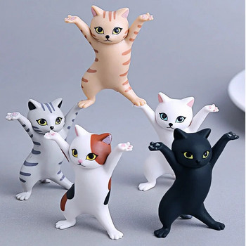 1 τμχ θήκη για στυλό Dancing Cat Kawaii Desktop Storage Rack Hold Everything Διακόσμηση σπιτιού DIY Παιχνίδια Φιγούρα Μοντέλο θήκη χαρτικών