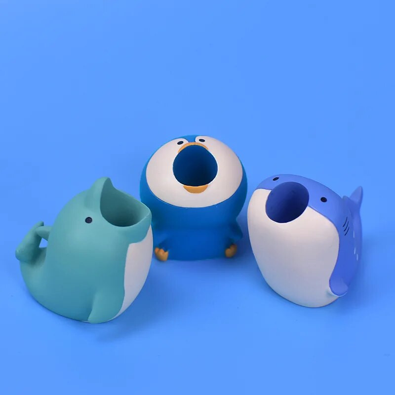 1 gab mini haizivs viena pildspalvas turētājs Studentu radošs darbvirsmas pildspalvu turētājs Skolas darbvirsma jauki rotājumi presēšanas pildspalvas glabāšanai