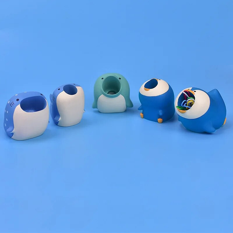 1 gab mini haizivs viena pildspalvas turētājs Studentu radošs darbvirsmas pildspalvu turētājs Skolas darbvirsma jauki rotājumi presēšanas pildspalvas glabāšanai