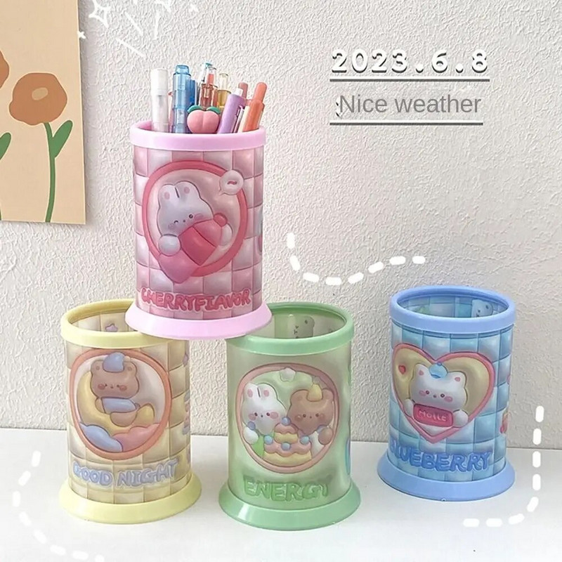 Uus multikas armas pliiatsihoidja ümmargune pliiatsikonteiner, suure mahutavusega pliiatsihoidik õpilastele kirjatarbed kodukontoritarbed