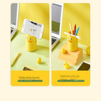 Κιβώτιο στυλό κινουμένων σχεδίων Θήκη οδοντόβουρτσας μικρής κίτρινης πάπιας Organizer Κουτί αποθήκευσης για μελέτη γραφείου μαθητή Παιδικό μπάνιο