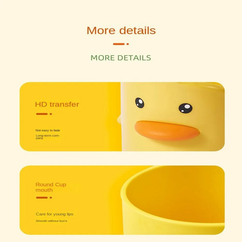Karikatūras pildspalvu kastīte Little Yellow Duck zobu birstes turētāja organizatora uzglabāšanas kaste biroja studiju studentu bērnu vannas istabai