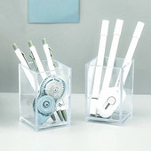 Akrila pildspalvu turētājs aplauzuma otu dzidrais turētājs galddatora zīmuļa organizators zīmuļa krūze rakstāmpiederumi kastes organizatora piederumi