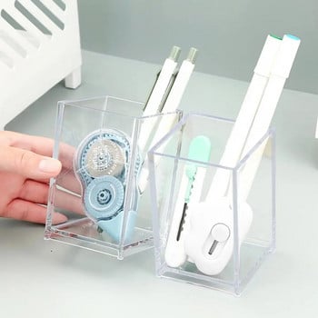 Ακρυλική θήκη για στυλό Βούρτσα μακιγιάζ Clear Holder Desktop Pencil Organizer Pencil Cup Stationery Box Office Organizer Αξεσουάρ