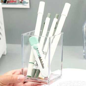 Ακρυλική θήκη για στυλό Βούρτσα μακιγιάζ Clear Holder Desktop Pencil Organizer Pencil Cup Stationery Box Office Organizer Αξεσουάρ