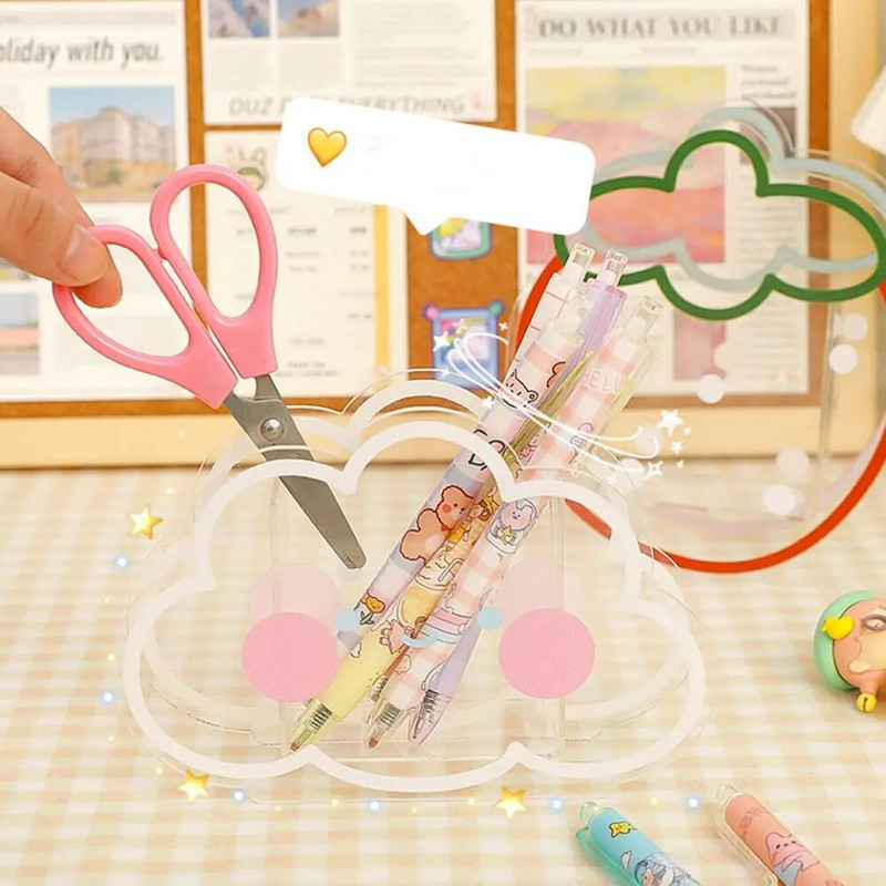 Kirjatarvete Creative Box alusklambrid akrüülist pliiatsihoidja Laua hoiukarbi lauaarvuti organiseerija läbipaistev pliiatsihoidja