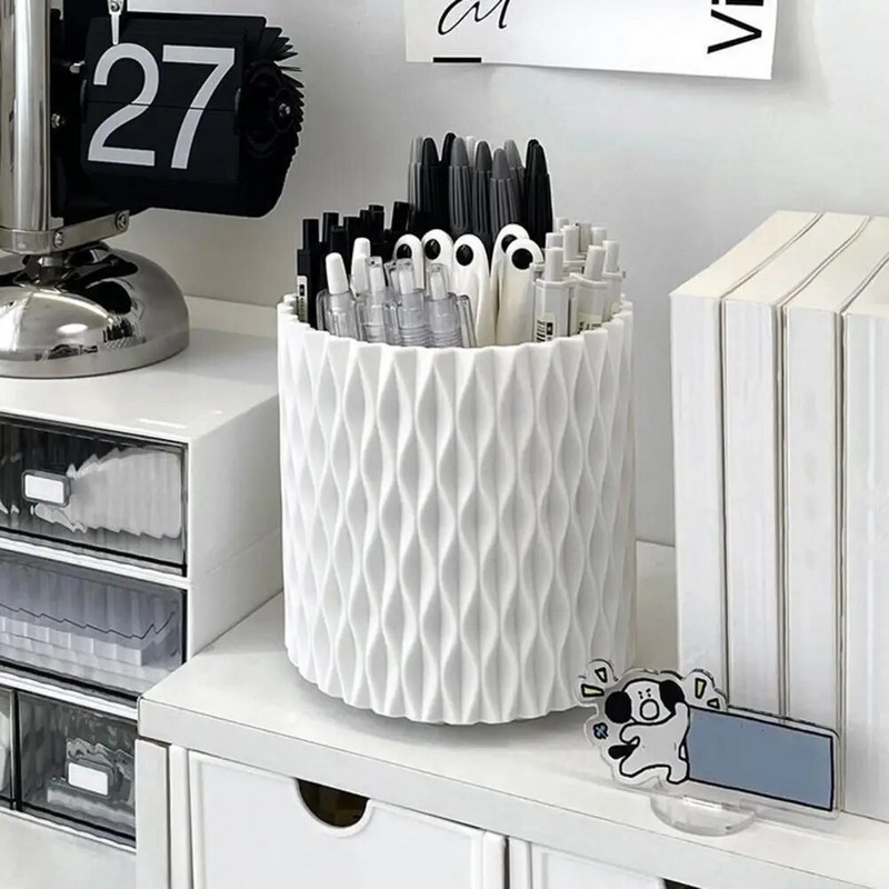 Θήκη στυλό 360 μοιρών Περιστρεφόμενη αποθήκευση αντικειμένων μεγάλης χωρητικότητας Επιτραπέζιος χώρος αποθήκευσης μολυβιών Κάδος χαρτικά Δοχείο προμήθειες γραφείου