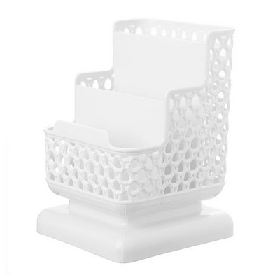 Radošs rotangpalmas plastmasas pildspalvu turētājs, daudzfunkcionāls dobs galddatora kancelejas piederumu spainis zīmuļa konteinera futrālis universāls