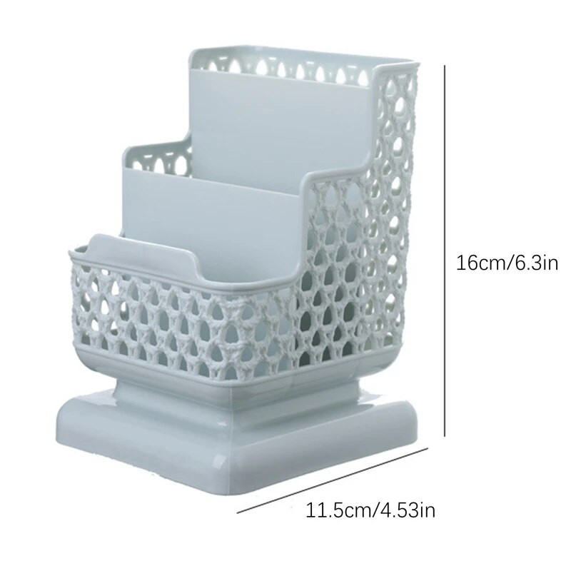 Radošs rotangpalmas plastmasas pildspalvu turētājs, daudzfunkcionāls dobs galddatora kancelejas piederumu spainis zīmuļa konteinera futrālis universāls