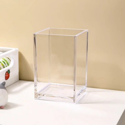 Διαφανής ακρυλική θήκη για στυλό Γραφείο Επιφάνεια εργασίας Student Organizer Κουτί αποθήκευσης γραφικής ύλης Κάδος χαριτωμένο στυλό Kawaii μεγάλης χωρητικότητας