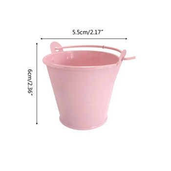 Pencil Cup Pink Bucket Container Desktop Organizer για πινέλα μακιγιάζ Tape Ruler 85DD