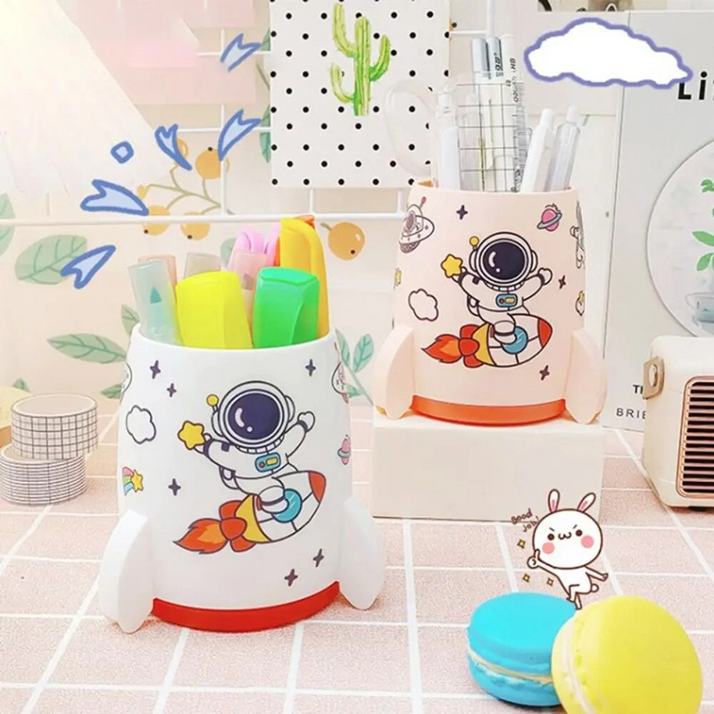 Jauns daudzfunkcionāls raķetes formas galddatora glabāšanas pildspalvas turētājs zīmuļa displeja krūze Vienkāršs biroja skolas piederumu kancelejas piederumu organizators