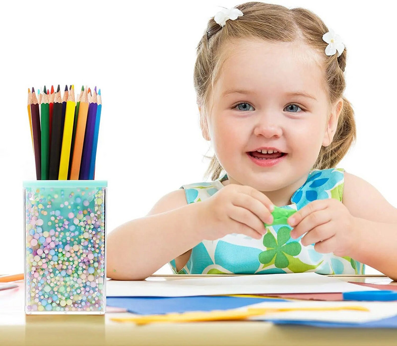 Kawaii Στυλόθήκη Bubble Pencil Cup Desktop Stationery Organizer Πινέλο Μακιγιάζ Θήκη αποθήκευσης για κορίτσια τετράγωνο μολυβοθήκη