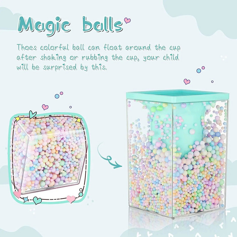 Kawaii Στυλόθήκη Bubble Pencil Cup Desktop Stationery Organizer Πινέλο Μακιγιάζ Θήκη αποθήκευσης για κορίτσια τετράγωνο μολυβοθήκη