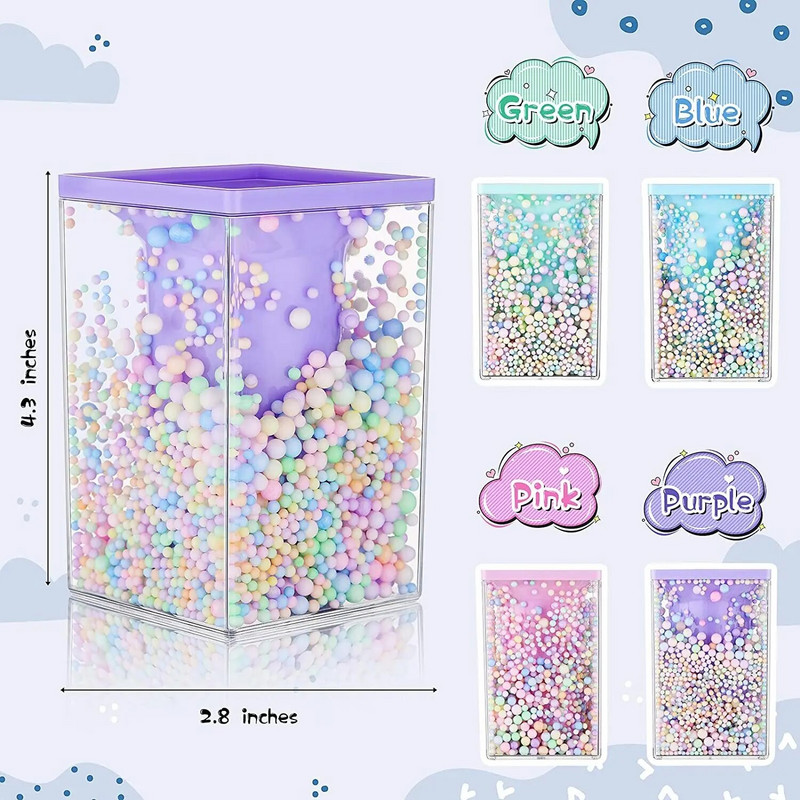 Kawaii Στυλόθήκη Bubble Pencil Cup Desktop Stationery Organizer Πινέλο Μακιγιάζ Θήκη αποθήκευσης για κορίτσια τετράγωνο μολυβοθήκη