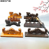 EZONE hiina kalligraafia maalipintslihoidja raam, must Catalpa puidust pliiatsihoidja kirjutav praktiline pliiatsi tugi