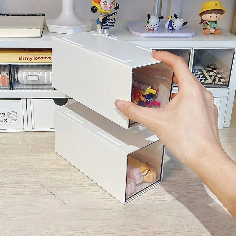 Caurspīdīgas darbvirsmas rakstāmpiederumu uzglabāšanas kastes atvilktņu plaukts organizators rakstāmgalds rotaslietas kosmētikas kancelejas piederumu uzglabāšanas kastes Mājas organizatori