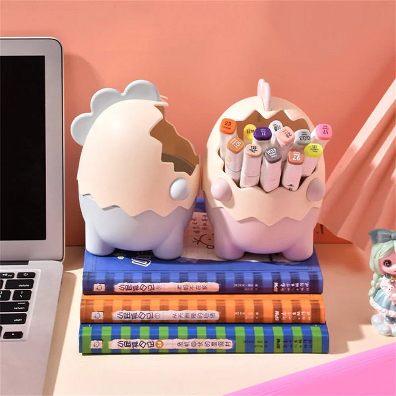 Jauks dinozauru pildspalvu turētāja rakstāmgalda organizators Jauks daudzfunkcionāls biroja rakstāmgalda rakstāmpiederumu pildspalvu turētāja zīmuļu statīva organizators