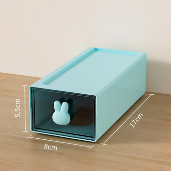 Кутии за съхранение на работния плот Rabbit Multi Grids Органайзер за канцеларски материали Чекмеджета Прозрачен органайзер за съхранение на бюро Офис Сладки канцеларски материали