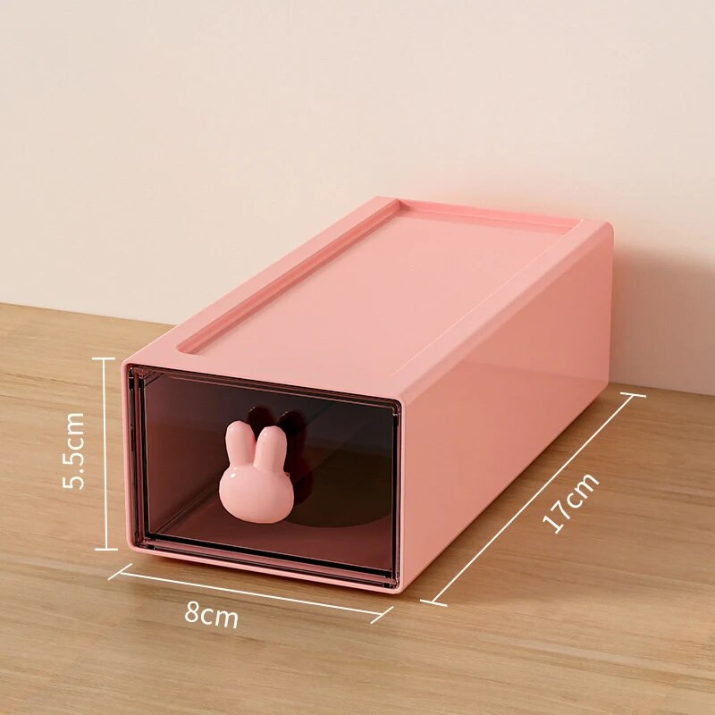 Rabbit lauaarvuti hoiukarbid Mitme võrega kirjatarvete korraldaja sahtlid läbipaistvad laua hoiuruumid Kontori armsad kirjatarbed