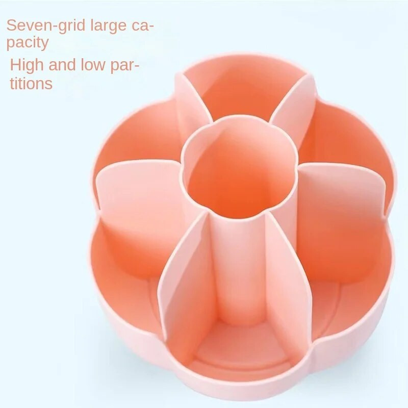 360° Περιστρεφόμενη θήκη για στυλό Πολυλειτουργικό κουτί αποθήκευσης μολυβιού 7Grid Παιδική επιτραπέζια γραφική ύλη Organizer Σχολική βάση στυλό γραφείου