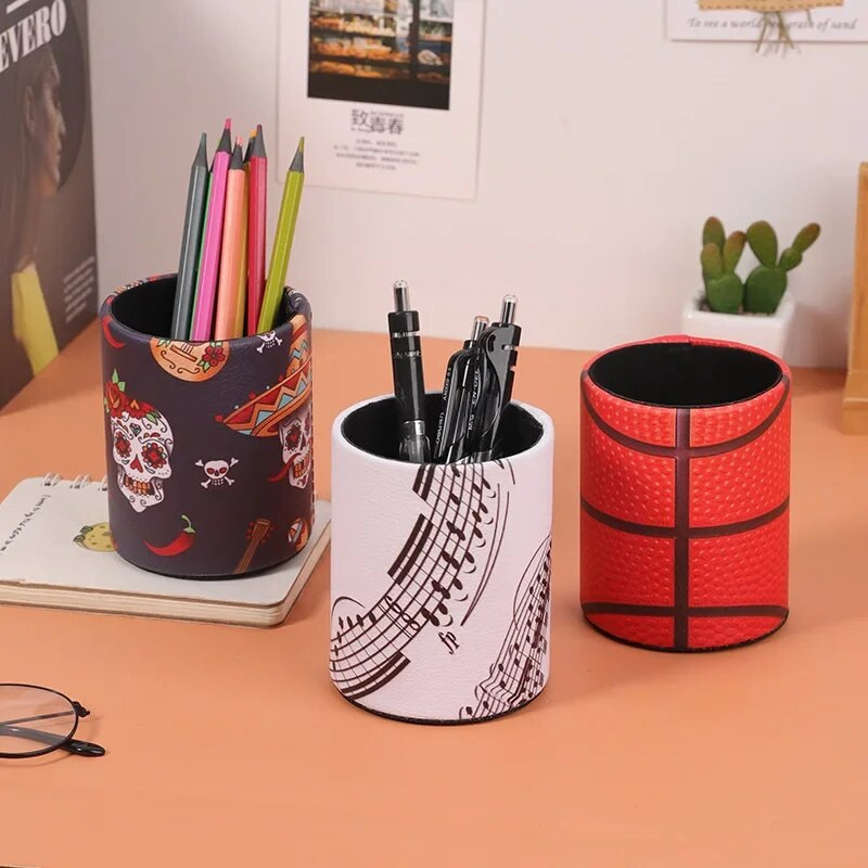Δερμάτινο βάζο στυλό Μολύβι Κατσαρόλα για πινέλο μακιγιάζ Γραφείο Τακτοποιημένο πλαστικό γραφείο Organizer Δοχείο Σχολικά είδη γραφείου