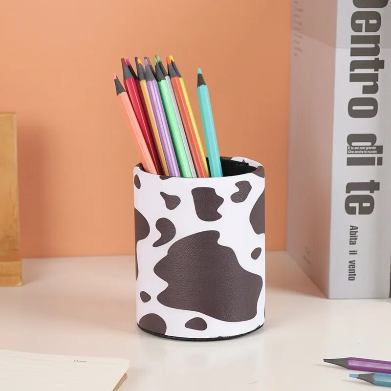 Δερμάτινο βάζο στυλό Μολύβι Κατσαρόλα για πινέλο μακιγιάζ Γραφείο Τακτοποιημένο πλαστικό γραφείο Organizer Δοχείο Σχολικά είδη γραφείου