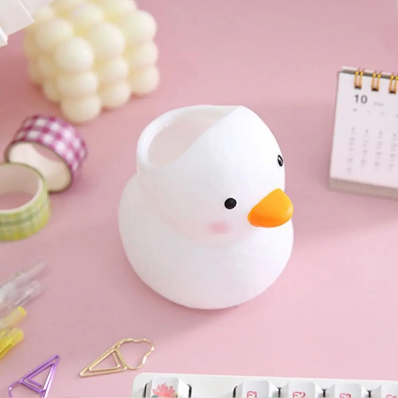 Aksesuāri Studentu piederumi Mājas studijām Birojs Pīles formas pildspalvas turētājs Zīmuļu organizators Zīmuļu pods konteiners Darbvirsmas organizators