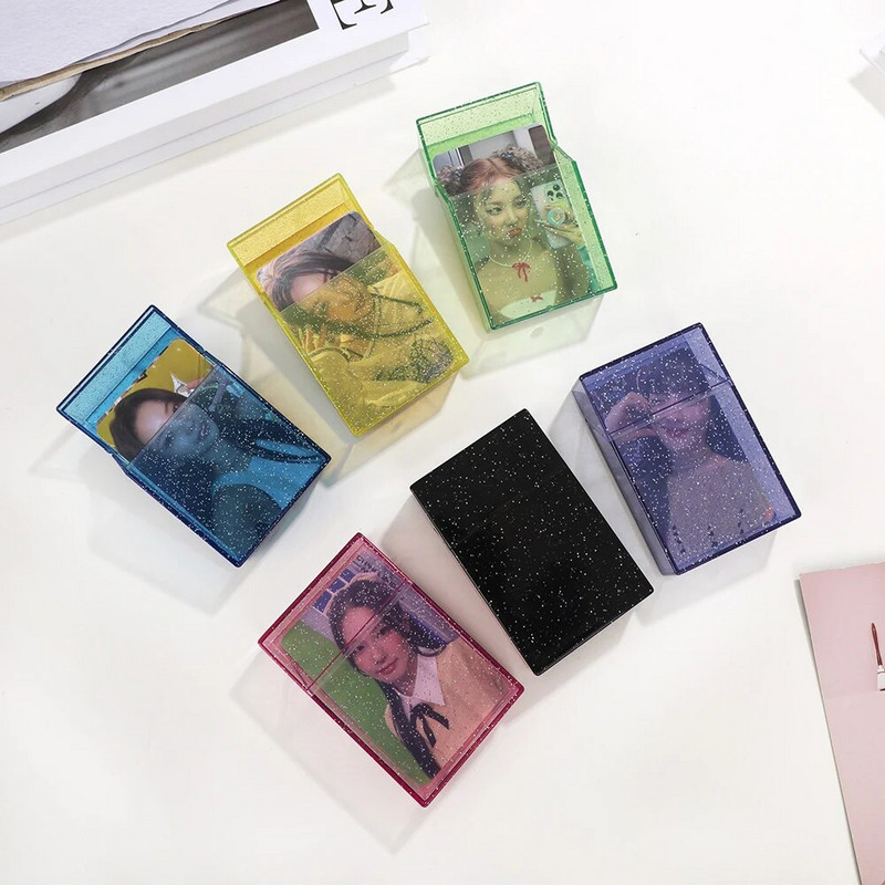 INS White 3 collu Kpop fotokartes glabāšanas kaste fotoattēlu maza karšu organizētāja uzglabāšanas futrālis Galda organizatora kastīte Skolas kancelejas preces