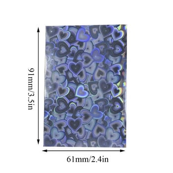 50 τμχ/Παρτίδα 61*91 MM Heart Love Laser που αναβοσβήνει προστατευτικά μανίκια κάρτας για θήκη καρτών φωτογραφιών Προστατευτική μεμβράνη ολογραφικού φύλλου