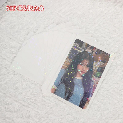 50 tk / partii 61 * 91 mm Heart Love laseriga välkuva kaardi varrukad Fotokaartide hoidja Holograafilise fooliumiga kaitsekile