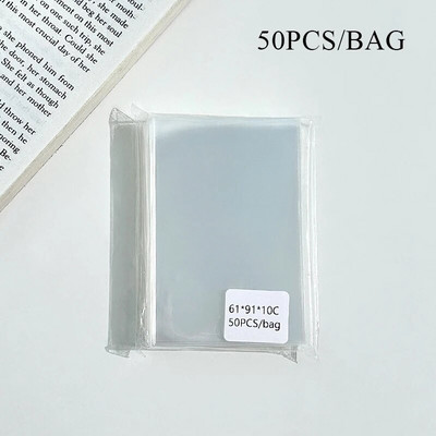 50 tk / partii 61 * 91 mm Heart Love laseriga välkuva kaardi varrukad Fotokaartide hoidja Holograafilise fooliumiga kaitsekile