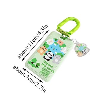 Cartoon Tulip Lucky Bear Ins Θήκη για φωτογραφικές κάρτες Μπρελόκ Kpop Students Card Protectors Ροζ Κάρτες ταυτότητας Τραπεζικό Κάλυμμα Σχολική γραφική ύλη