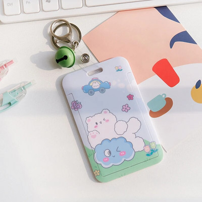 Multifilm Tulip Lucky Bear Ins Fotokaardihoidja võtmehoidja Kpop õpilaste kaardikaitsed Roosad ID-pangakaardid, kaaned, koolitarbed