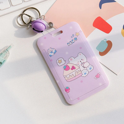 Multifilm Tulip Lucky Bear Ins Fotokaardihoidja võtmehoidja Kpop õpilaste kaardikaitsed Roosad ID-pangakaardid, kaaned, koolitarbed