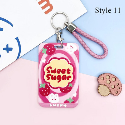 Multifilm Tulip Lucky Bear Ins Fotokaardihoidja võtmehoidja Kpop õpilaste kaardikaitsed Roosad ID-pangakaardid, kaaned, koolitarbed