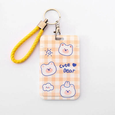 Multifilm Tulip Lucky Bear Ins Fotokaardihoidja võtmehoidja Kpop õpilaste kaardikaitsed Roosad ID-pangakaardid, kaaned, koolitarbed