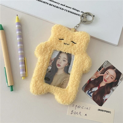 INS Cute Cat Rabbit plīša fotokartīšu turētājs Kpop Idol foto piedurknes aizsargmaciņš Studenta ID kartes vāciņš ar atslēgu piekariņa kulonu