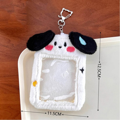 INS Cute Cat Rabbit plīša fotokartīšu turētājs Kpop Idol foto piedurknes aizsargmaciņš Studenta ID kartes vāciņš ar atslēgu piekariņa kulonu