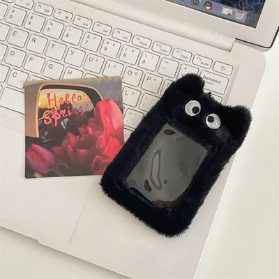 INS Cute Cat Rabbit plīša fotokartīšu turētājs Kpop Idol foto piedurknes aizsargmaciņš Studenta ID kartes vāciņš ar atslēgu piekariņa kulonu