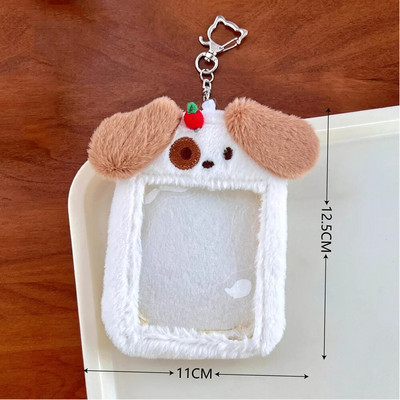 INS Cute Cat Rabbit plīša fotokartīšu turētājs Kpop Idol foto piedurknes aizsargmaciņš Studenta ID kartes vāciņš ar atslēgu piekariņa kulonu