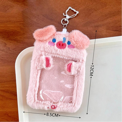 INS Cute Cat Rabbit plīša fotokartīšu turētājs Kpop Idol foto piedurknes aizsargmaciņš Studenta ID kartes vāciņš ar atslēgu piekariņa kulonu