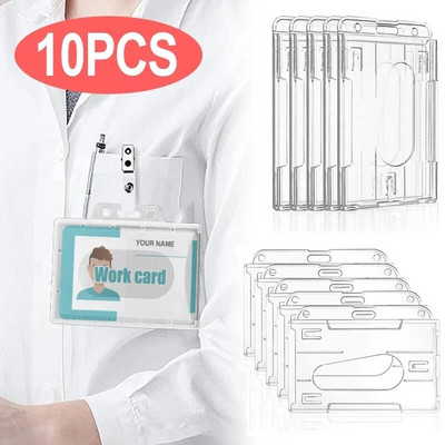 Многофункционален твърд акрилен пластмасов държач за работни карти, протекторно покритие за автобусни карти, лични карти, водоустойчив прозрачен калъф против прах