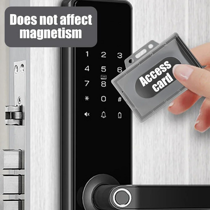 Daugiafunkcis kieto akrilo plastiko darbo kortelių laikiklis Apsauginis dangtelis autobusų kortelėms, asmens tapatybės kortelėms, vandeniui atsparus, nuo dulkių skaidrus dėklas