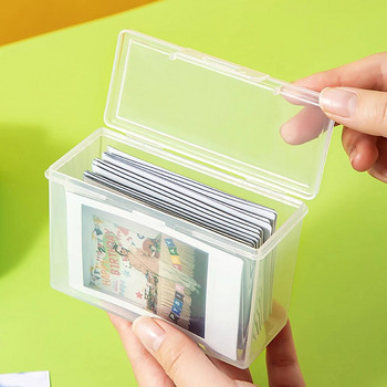 Διαφανής θήκη αποθήκευσης φωτογραφιών Idol Πλαστικά άλμπουμ Kpop Photocards Μικρή συλλογή καρτών Organizer Photo Card Holder Box
