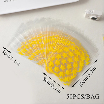 50 gab Opp plastmasas maisiņš, pašlīmējošs caurspīdīgs plastmasas maisiņš, krelles rotaslietu uzglabāšanas iepakojums, dāvanu maisiņš Kpop mazs karšu turētājs