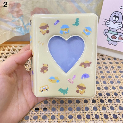 Jauks karikatūras lāča fotoalbums 3 collu fotokartīšu turētājs Kpop elku kartītes Savākt grāmatu 40 kabatas Mini Instax fotoattēlu fotoattēlu albums