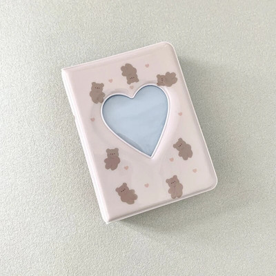 Jauks karikatūras lāča fotoalbums 3 collu fotokartīšu turētājs Kpop elku kartītes Savākt grāmatu 40 kabatas Mini Instax fotoattēlu fotoattēlu albums