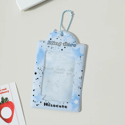 INS Star Print Θήκη φωτογραφικής κάρτας Μπρελόκ Kpop Photocards Instax Mini Θήκη για κάρτες φωτογραφιών για διαφάνειες Κρεμαστό τσάντα τσάντα λευκώματος